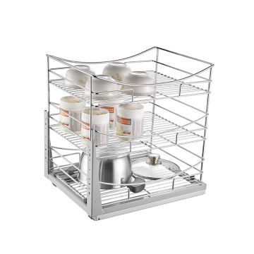 Multifunctional kitchen cabinet storage basket organizer